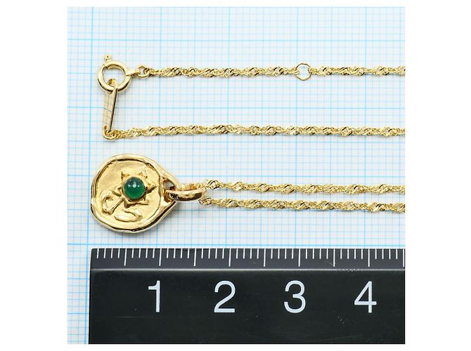 Autre Marque Collana in oro giallo 18K con scheda in calcedonio D'oro - vista 5