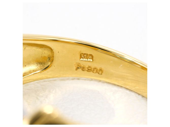 Autre Marque Anello a fascia in platino PT900 e oro giallo 18K con topazio blu D'oro - vista 5