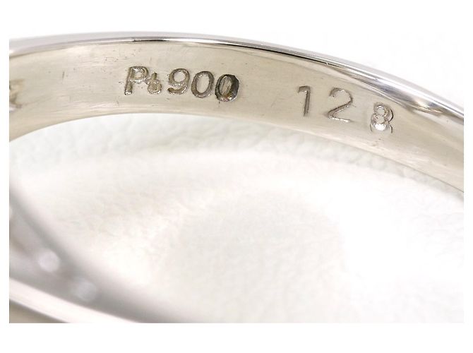 Autre Marque Eleganter Platinbandring mit Opal und Diamant - Ansicht 6