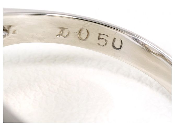 Autre Marque Eleganter Platinbandring mit Opal und Diamant - Ansicht 7
