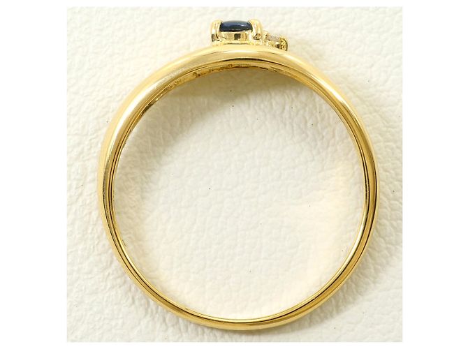 Autre Marque Ringband aus 18K Gelbgold mit Saphir und Diamant Golden - Ansicht 2
