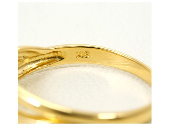 Autre Marque Ringband aus 18K Gelbgold mit Saphir und Diamant Golden - Ansicht 4