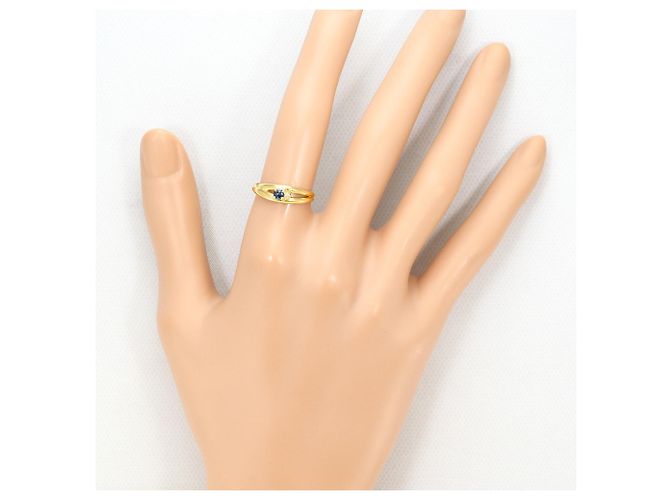 Autre Marque Ringband aus 18K Gelbgold mit Saphir und Diamant Golden - Ansicht 5