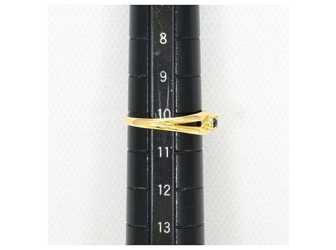Autre Marque Ringband aus 18K Gelbgold mit Saphir und Diamant Golden - Ansicht 6