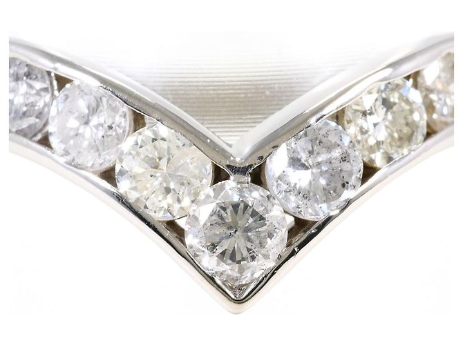 Autre Marque Platin 900 Bandring mit Diamant - Ansicht 2