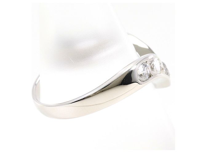 Autre Marque Platin 900 Bandring mit Diamant - Ansicht 3
