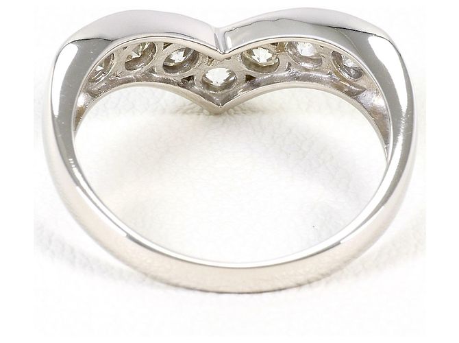 Autre Marque Platin 900 Bandring mit Diamant - Ansicht 4