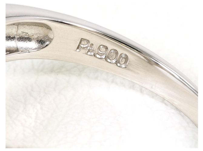 Autre Marque Platin 900 Bandring mit Diamant - Ansicht 5