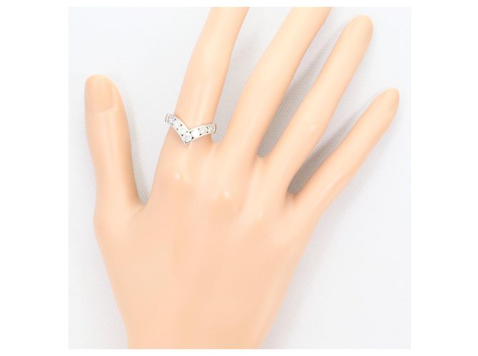 Autre Marque Platin 900 Bandring mit Diamant - Ansicht 7