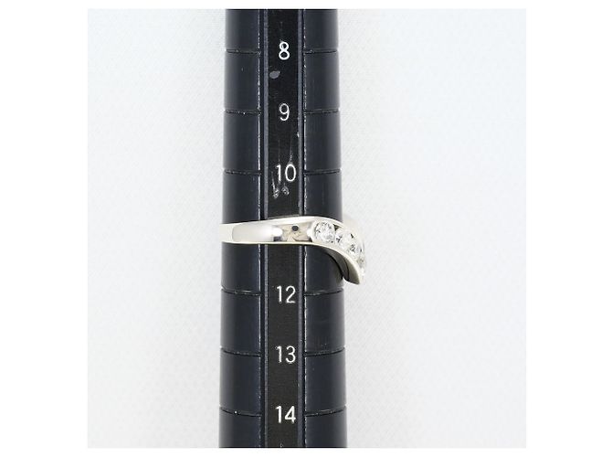 Autre Marque Platin 900 Bandring mit Diamant - Ansicht 8