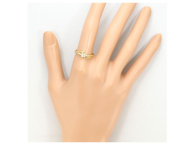 Autre Marque 18K Yellow Gold Band Ring with Diamond Golden - view 6