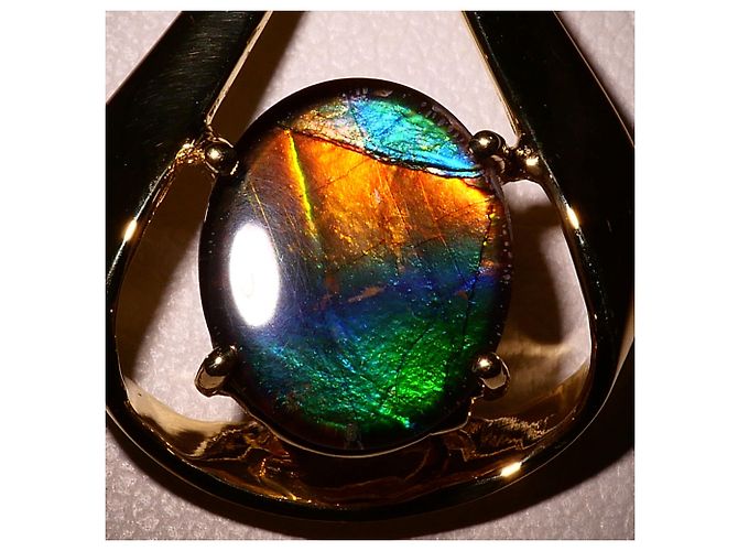 Autre Marque Collana in oro giallo 18K con ammolite D'oro - vista 4