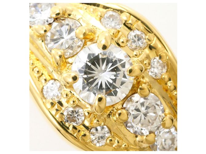 Autre Marque Anello a fascia in oro giallo 18K con diamanti D'oro - vista 2
