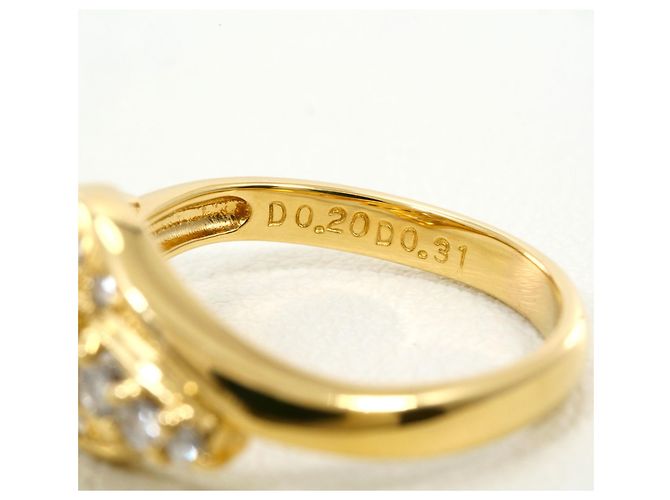 Autre Marque Anello a fascia in oro giallo 18K con diamanti D'oro - vista 6
