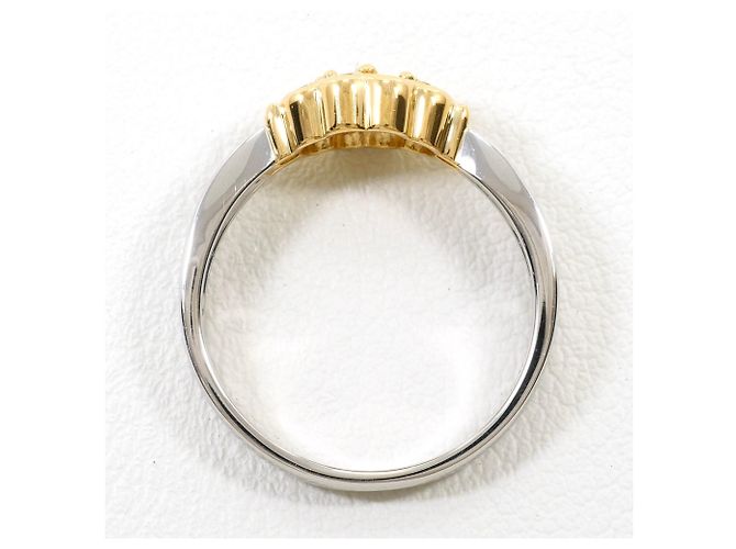 Autre Marque Anello fede in platino e oro giallo 18K con diamante D'oro - vista 3