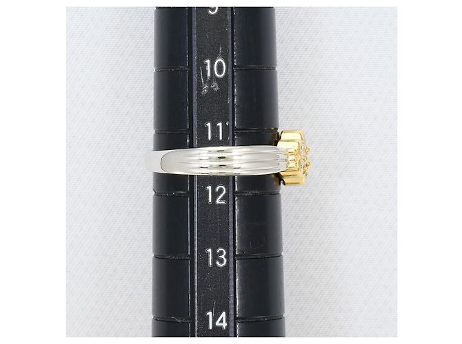 Autre Marque Anello fede in platino e oro giallo 18K con diamante D'oro - vista 8