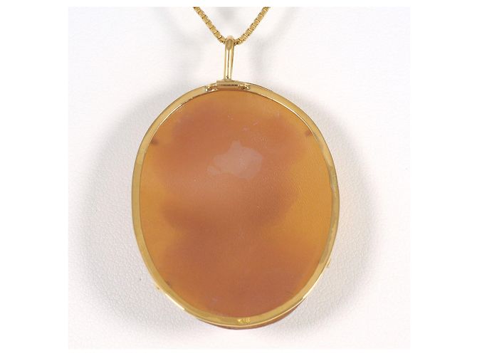 Autre Marque Collar de oro amarillo de 18K con camafeo de concha Dorado - vista 3