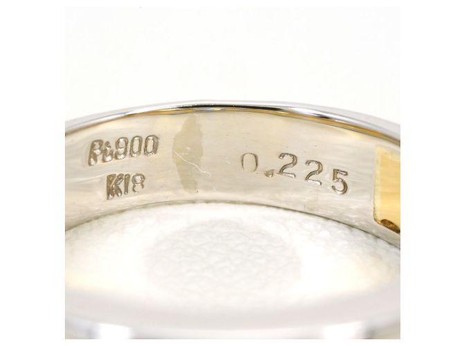 Autre Marque Anello fede in oro giallo 18K e platino con diamanti D'oro - vista 5