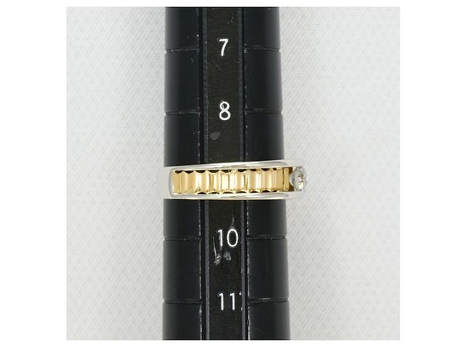 Autre Marque Anello fede in oro giallo 18K e platino con diamanti D'oro - vista 7