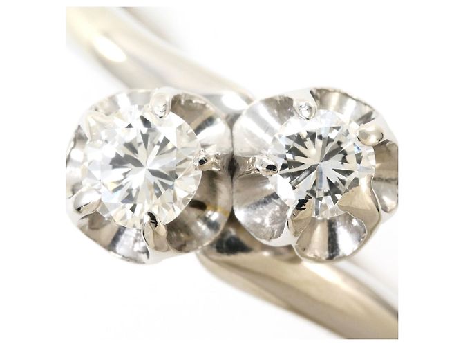 Autre Marque Platin-Bandring mit Diamant - Ansicht 2