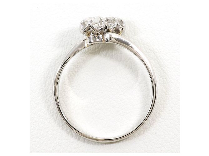 Autre Marque Platin-Bandring mit Diamant - Ansicht 3