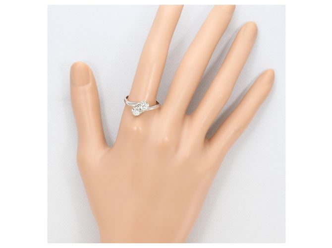 Autre Marque Platin-Bandring mit Diamant - Ansicht 6
