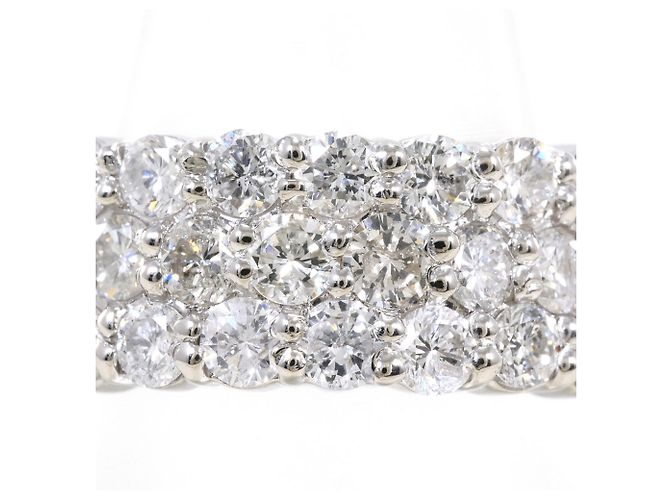 Autre Marque Platin-Bandring mit Diamant - Ansicht 2