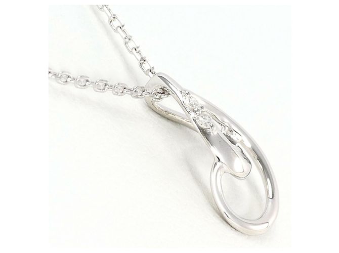 Autre Marque Collana in oro bianco 10K con diamante D'oro - vista 2