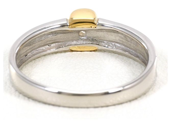 Autre Marque Anello fede in platino PT900 e oro giallo 18K con diamante D'oro - vista 4
