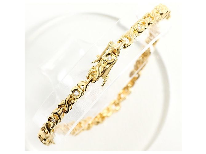 Autre Marque Bracciale con charm in oro giallo 18K con diamante D'oro - vista 3