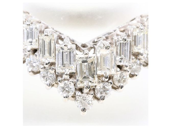 Autre Marque Platin-Ring mit Diamant - Ansicht 2