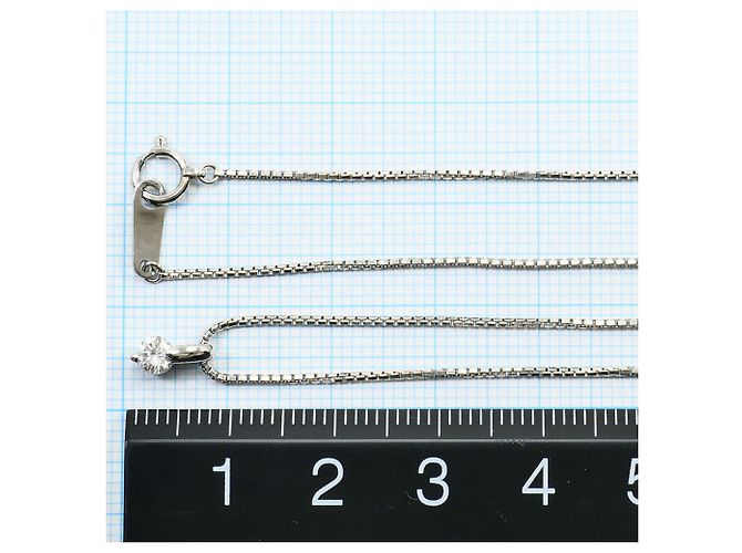 Autre Marque Platinhalskette mit Diamant - Ansicht 5