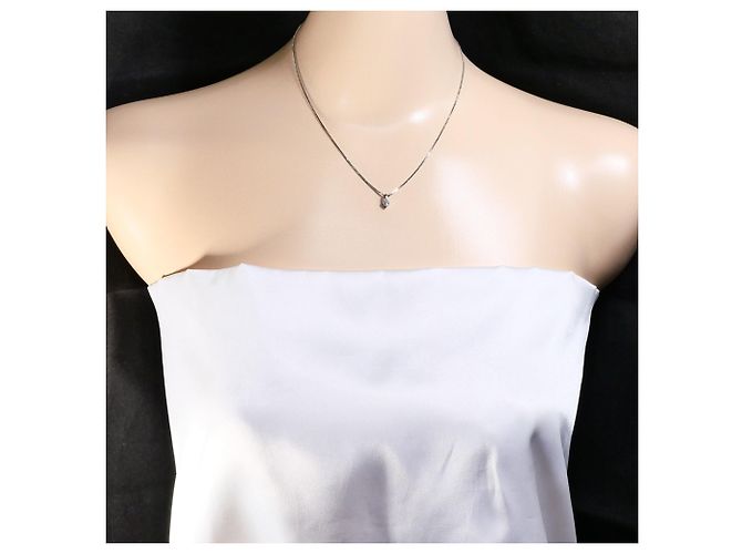 Autre Marque Platinhalskette mit Diamant - Ansicht 6
