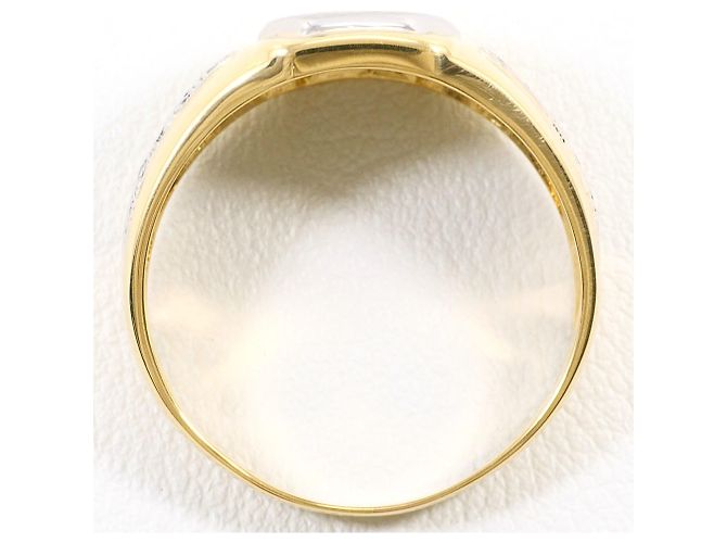 Autre Marque Anello fede in platino PT900 e oro giallo 18K con diamante da 0,20ct D'oro - vista 3