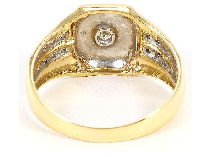 Autre Marque Anello fede in platino PT900 e oro giallo 18K con diamante da 0,20ct D'oro - vista 4