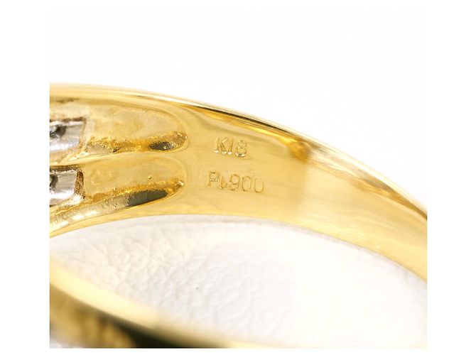 Autre Marque Anello fede in platino PT900 e oro giallo 18K con diamante da 0,20ct D'oro - vista 5