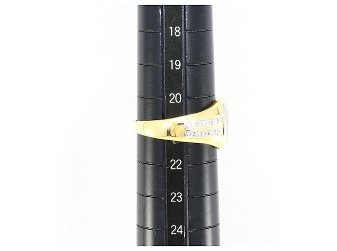 Autre Marque Anello fede in platino PT900 e oro giallo 18K con diamante da 0,20ct D'oro - vista 8