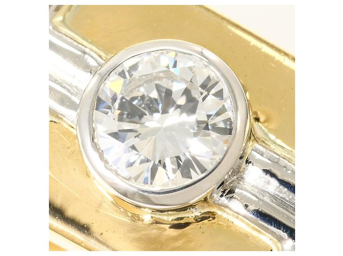 Autre Marque Ehering aus Platin und Gelbgold mit Diamant Golden - Ansicht 2