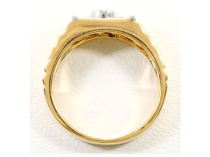 Autre Marque Ehering aus Platin und Gelbgold mit Diamant Golden - Ansicht 3