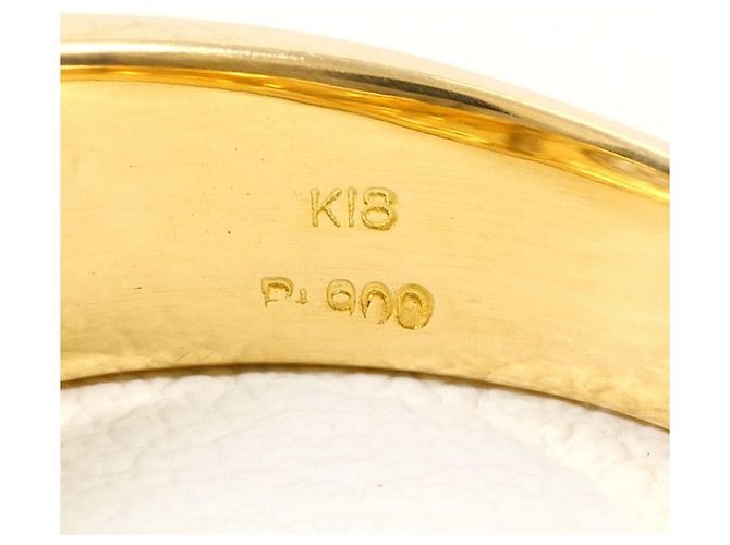 Autre Marque Ehering aus Platin und Gelbgold mit Diamant Golden - Ansicht 5