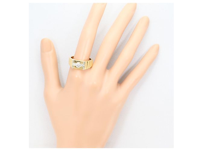 Autre Marque Ehering aus Platin und Gelbgold mit Diamant Golden - Ansicht 7