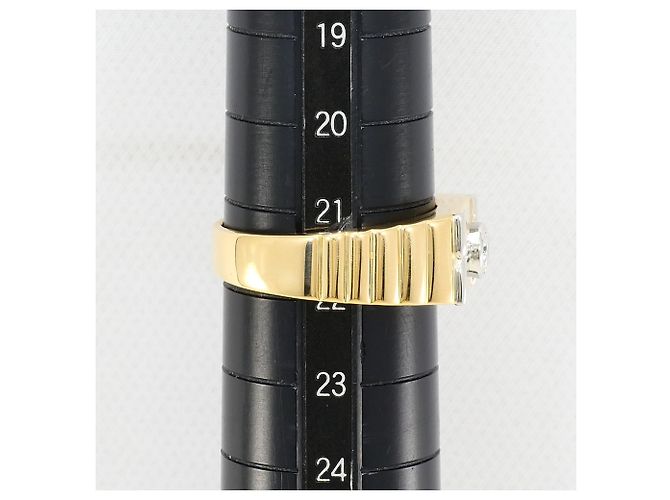 Autre Marque Ehering aus Platin und Gelbgold mit Diamant Golden - Ansicht 8