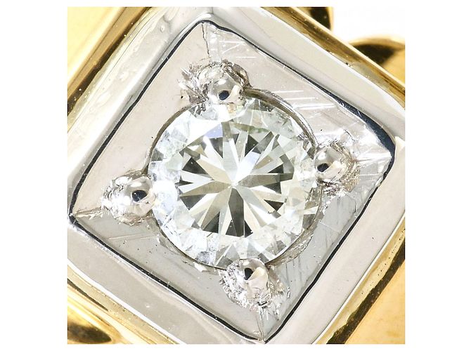 Autre Marque Ehering aus Platin und Gelbgold mit Diamant Golden - Ansicht 2