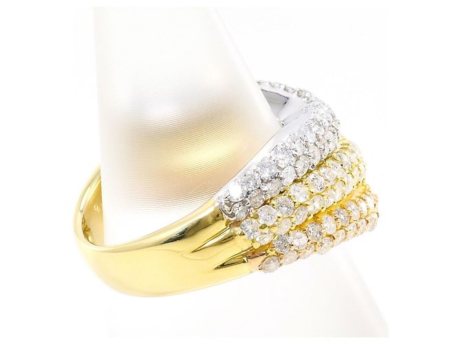 Autre Marque Anello fede elegante in platino e oro 18K D'oro - vista 3