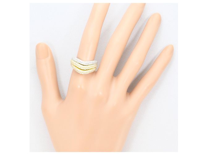 Autre Marque Anello fede elegante in platino e oro 18K D'oro - vista 7