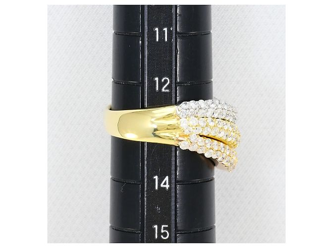 Autre Marque Anello fede elegante in platino e oro 18K D'oro - vista 8