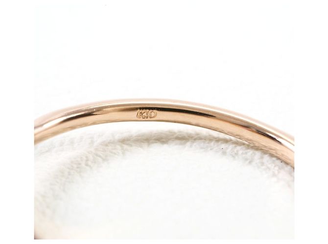 Autre Marque Anillo banda de oro rosa 10K con zafiro y diamante Dorado - vista 4