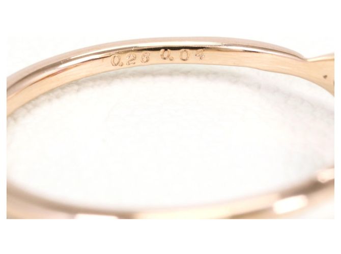 Autre Marque Anillo banda de oro rosa 10K con zafiro y diamante Dorado - vista 5