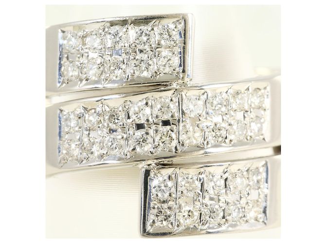 Autre Marque Platin 900 Bandring mit Diamant - Ansicht 2