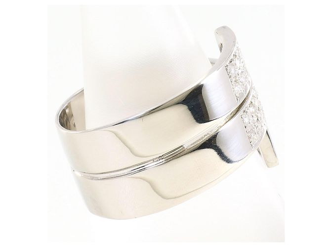 Autre Marque Platin 900 Bandring mit Diamant - Ansicht 3